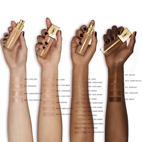 ysl le teint touche eclat foundation shades|ysl foundation colour chart.